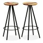 Kitchen stools 2 units recycled solid wood by vidaXL, Kitchen stools - Ref: Foro24-245445, Price: 135,33 €, Discount: %