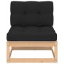 Central garden sofa and solid acacia wood cushions by vidaXL, Modular outdoor sofas - Ref: Foro24-807287, Price: 74,35 €, Dis...