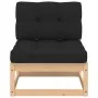 Central garden sofa and solid acacia wood cushions by vidaXL, Modular outdoor sofas - Ref: Foro24-807287, Price: 73,56 €, Dis...