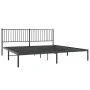 Bed frame with black metal headboard 193x203 cm by vidaXL, Beds and slatted bases - Ref: Foro24-350870, Price: 97,65 €, Disco...