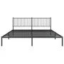 Bed frame with black metal headboard 193x203 cm by vidaXL, Beds and slatted bases - Ref: Foro24-350870, Price: 97,65 €, Disco...