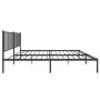 Bed frame with black metal headboard 193x203 cm by vidaXL, Beds and slatted bases - Ref: Foro24-350870, Price: 97,65 €, Disco...