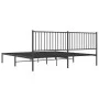 Bed frame with black metal headboard 193x203 cm by vidaXL, Beds and slatted bases - Ref: Foro24-350870, Price: 97,65 €, Disco...