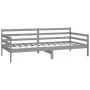 Solid gray pine wood sofa bed 90x200 cm by vidaXL, Beds and slatted bases - Ref: Foro24-806937, Price: 96,90 €, Discount: %
