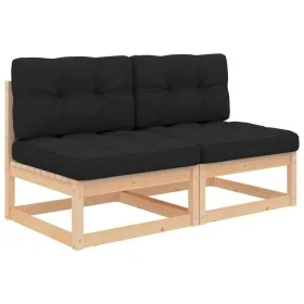 Central garden sofa 2 pieces with solid pine wood cushions by vidaXL, Modular outdoor sofas - Ref: Foro24-807290, Price: 193,...