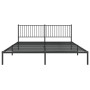 Bed frame with black metal headboard 200x200 cm by vidaXL, Beds and slatted bases - Ref: Foro24-350871, Price: 112,87 €, Disc...