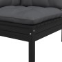 Garden corner sofa and cushions in solid black acacia wood by vidaXL, Modular outdoor sofas - Ref: Foro24-806632, Price: 108,...