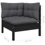 Garden corner sofa and cushions in solid black acacia wood by vidaXL, Modular outdoor sofas - Ref: Foro24-806632, Price: 109,...