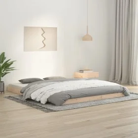 Solid pine wood bed frame 150x200 cm by vidaXL, Beds and slatted bases - Ref: Foro24-823439, Price: 96,45 €, Discount: %