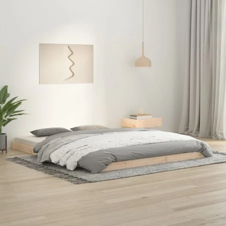 Solid pine wood bed frame 150x200 cm by vidaXL, Beds and slatted bases - Ref: Foro24-823439, Price: 96,40 €, Discount: %