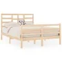 Solid wood double bed frame 135x190 cm by vidaXL, Beds and slatted bases - Ref: Foro24-3105835, Price: 129,83 €, Discount: %
