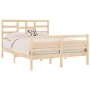 Solid wood double bed frame 135x190 cm by vidaXL, Beds and slatted bases - Ref: Foro24-3105835, Price: 129,83 €, Discount: %