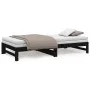 Removable sofa bed solid black pine wood 2x(100x200) cm by vidaXL, Beds and slatted bases - Ref: Foro24-823403, Price: 176,66...