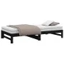 Sofá cama extraíble madera maciza de pino negro 2x(100x200) cm de vidaXL, Camas y somieres - Ref: Foro24-823403, Precio: 176,...