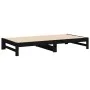 Sofá cama extraíble madera maciza de pino negro 2x(100x200) cm de vidaXL, Camas y somieres - Ref: Foro24-823403, Precio: 176,...