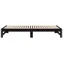 Sofá cama extraíble madera maciza de pino negro 2x(100x200) cm de vidaXL, Camas y somieres - Ref: Foro24-823403, Precio: 176,...