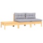 3-piece garden furniture set with gray pine wood cushions by vidaXL, Modular outdoor sofas - Ref: Foro24-806681, Price: 181,4...