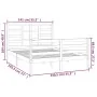 Solid wood double bed frame 135x190 cm by vidaXL, Beds and slatted bases - Ref: Foro24-3105835, Price: 129,83 €, Discount: %