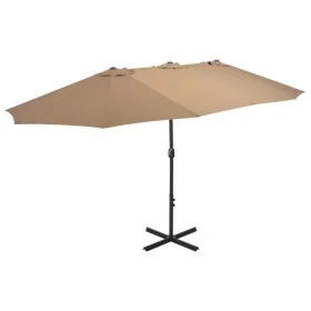 Garden umbrella with aluminum pole 460x270 cm in taupe gray. by vidaXL, Umbrellas - Ref: Foro24-44870, Price: 165,66 €, Disco...