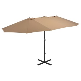 Sombrilla de jardín con palo de aluminio 460x270 cm gris topo de vidaXL, Sombrillas - Ref: Foro24-44870, Precio: 150,15 €, De...