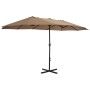 Garden umbrella with aluminum pole 460x270 cm in taupe gray. by vidaXL, Umbrellas - Ref: Foro24-44870, Price: 150,15 €, Disco...