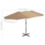 Garden umbrella with aluminum pole 460x270 cm in taupe gray. by vidaXL, Umbrellas - Ref: Foro24-44870, Price: 165,66 €, Disco...