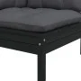2-seater garden sofa with solid black pine wood cushions by vidaXL, Modular outdoor sofas - Ref: Foro24-806650, Price: 208,50...