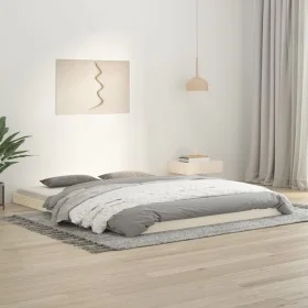 Solid white pine wood bed frame 160x200 cm by vidaXL, Beds and slatted bases - Ref: Foro24-823435, Price: 117,37 €, Discount: %