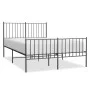 Bed frame with headboard and footboard black metal 120x190 cm by vidaXL, Beds and slatted bases - Ref: Foro24-350879, Price: ...