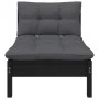 Gartenmöbel-Set 3-teilig, schwarze Kissen, massives Kiefernholz von vidaXL, Modulare Sofas für den Außenbereich - Ref: Foro24...