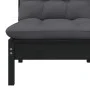 Gartenmöbel-Set 3-teilig, schwarze Kissen, massives Kiefernholz von vidaXL, Modulare Sofas für den Außenbereich - Ref: Foro24...