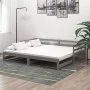 Sofá cama extraíble madera maciza de pino gris 2x(90x200) cm de vidaXL, Camas y somieres - Ref: Foro24-806952, Precio: 179,29...