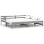 Removable sofa bed solid gray pine wood 2x(90x200) cm by vidaXL, Beds and slatted bases - Ref: Foro24-806952, Price: 182,70 €...
