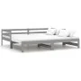 Sofá cama extraíble madera maciza de pino gris 2x(90x200) cm de vidaXL, Camas y somieres - Ref: Foro24-806952, Precio: 179,29...