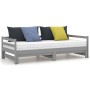 Removable sofa bed solid gray pine wood 2x(90x200) cm by vidaXL, Beds and slatted bases - Ref: Foro24-806952, Price: 182,70 €...