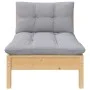 Central garden sofa and gray cushions in solid acacia wood by vidaXL, Modular outdoor sofas - Ref: Foro24-806633, Price: 103,...