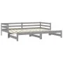 Sofá cama extraíble madera maciza de pino gris 2x(90x200) cm de vidaXL, Camas y somieres - Ref: Foro24-806952, Precio: 179,29...