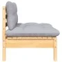 Central garden sofa and gray cushions in solid acacia wood by vidaXL, Modular outdoor sofas - Ref: Foro24-806633, Price: 103,...