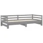 Sofá cama extraíble madera maciza de pino gris 2x(90x200) cm de vidaXL, Camas y somieres - Ref: Foro24-806952, Precio: 179,29...