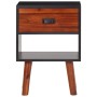 Mesita de noche de madera de acacia maciza 40x30x57 cm