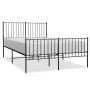 Estructura de cama cabecero y estribo metal negro 135x190 cm de vidaXL, Camas y somieres - Ref: Foro24-350881, Precio: 86,26 ...