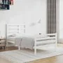 Weißer Massivholzbettrahmen 90x200 cm von vidaXL, Betten und Lattenroste - Ref: Foro24-3105846, Preis: 98,19 €, Rabatt: %
