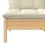 Central garden sofa and cream pine wood cushions by vidaXL, Modular outdoor sofas - Ref: Foro24-806634, Price: 105,43 €, Disc...