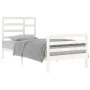 Weißer Massivholzbettrahmen 90x200 cm von vidaXL, Betten und Lattenroste - Ref: Foro24-3105846, Preis: 98,19 €, Rabatt: %