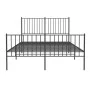 Bettgestell mit Kopf- und Fußteil aus schwarzem Metall, 140 x 190 cm von vidaXL, Betten und Lattenroste - Ref: Foro24-350882,...