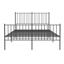 Black metal headboard and footboard bed frame 140x190 cm by vidaXL, Beds and slatted bases - Ref: Foro24-350882, Price: 88,27...