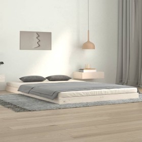 Massives Bettgestell aus weißem Kiefernholz, 120 x 200 cm von vidaXL, Betten und Lattenroste - Ref: Foro24-823450, Preis: 113...