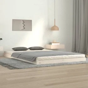 Solid white pine wood bed frame 120x200 cm by vidaXL, Beds and slatted bases - Ref: Foro24-823450, Price: 102,85 €, Discount: %