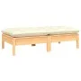 2-Sitzer-Gartensofa aus massivem Kiefernholz mit cremefarbenen Kissen von vidaXL, Modulare Sofas für den Außenbereich - Ref: ...