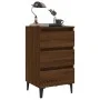 Mesita de noche con patas de metal marrón roble 40x35x69 cm de vidaXL, Mesitas de noche - Ref: Foro24-813144, Precio: 57,44 €...